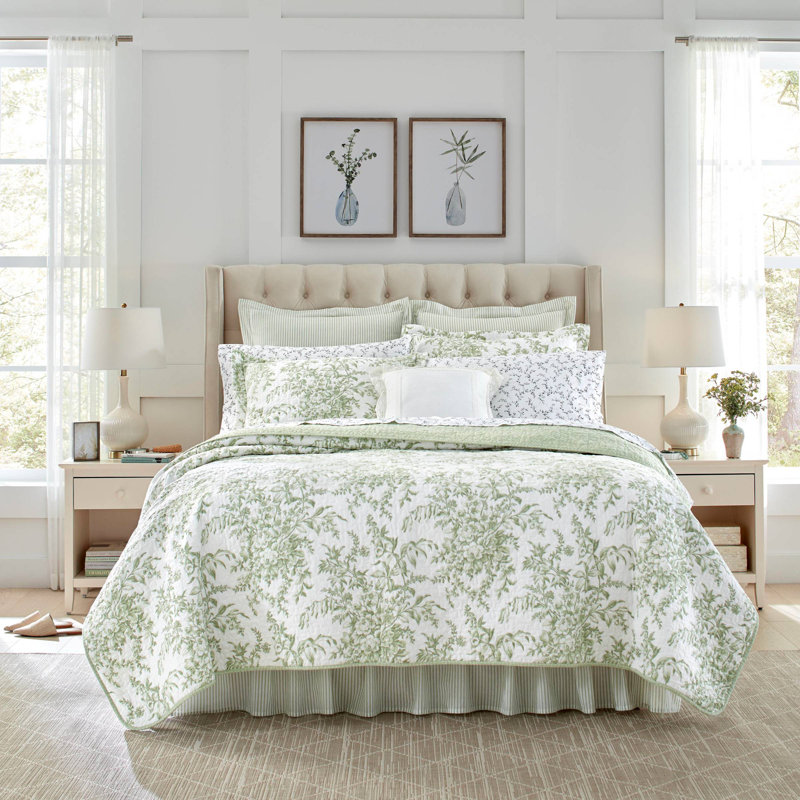 Laura Ashley Bedford Cotton Reversible Quilt Set Reviews Wayfair